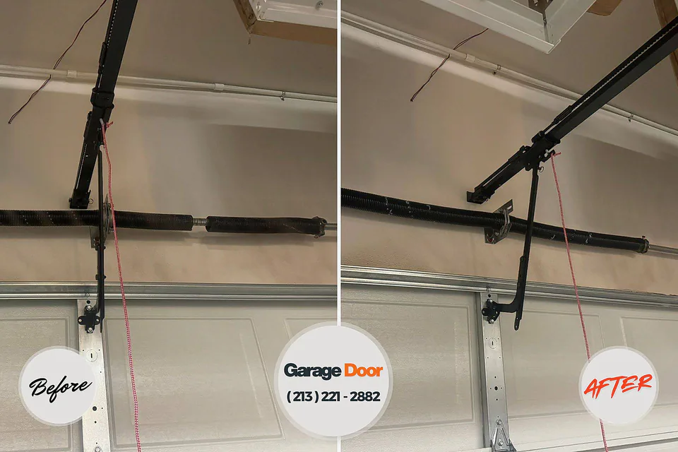 Before and after: garage door spring repair Auxvasse, MO